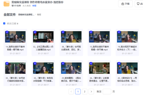 剪辑师实战课程 创作思维培养就业办 强烈推荐-类目视频课程